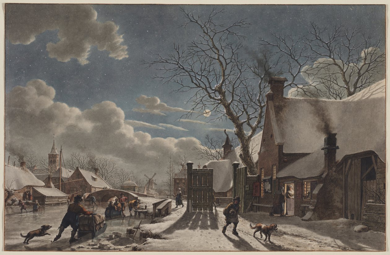 Talviyö hollantilaisessa kaupungissa, 1797. tekijältä Jacob Cats