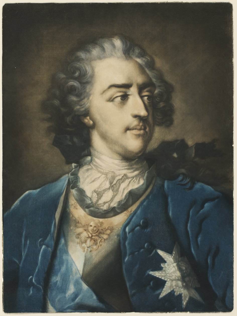 Ludvig XV:n muotokuva tekijältä Jacob Christoph Le Blon