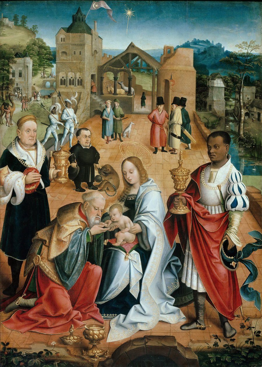 Maagien palvonta Triptyykin keskuspaneeli, 1500-luku tekijältä Jacob Claesz. van Utrecht