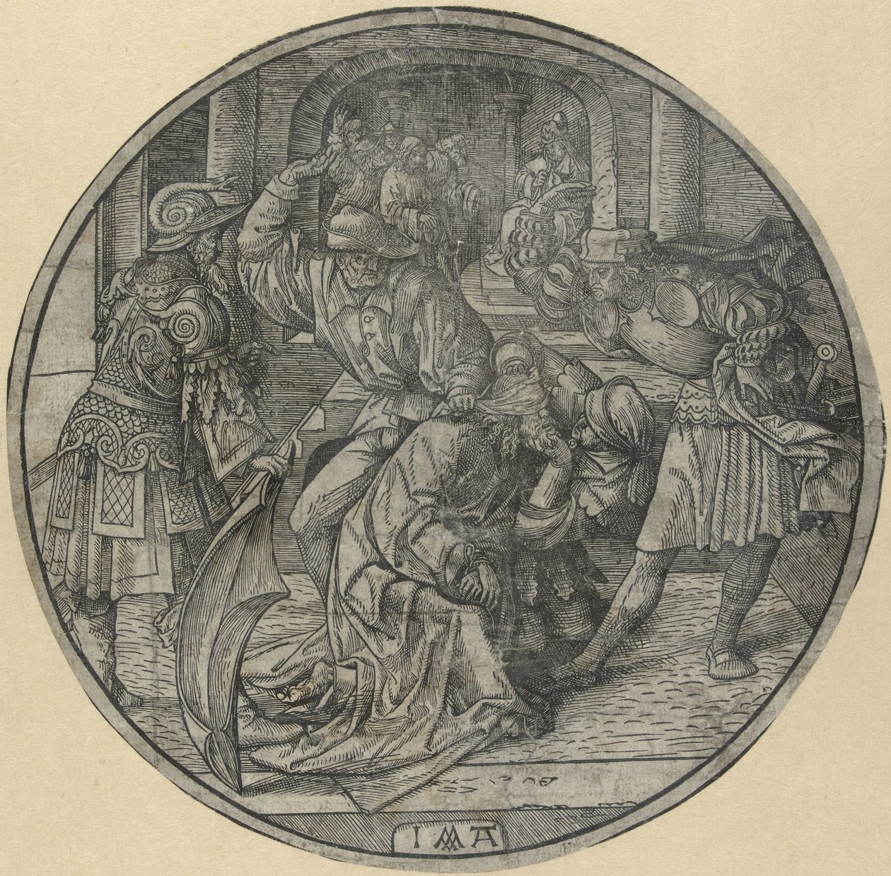 Kristuksen pilkkaaminen The Round Passion (sarjan nimi) tekijältä Jacob Cornelisz van Oostsanen