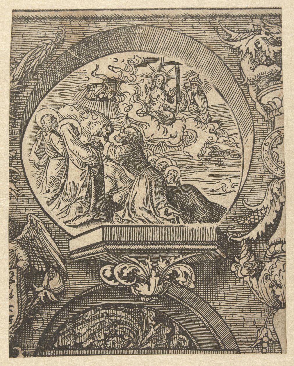 Ascension ja Kristus Isän Jumalan edessä The Creed (sarjan nimi) tekijältä Jacob Cornelisz van Oostsanen