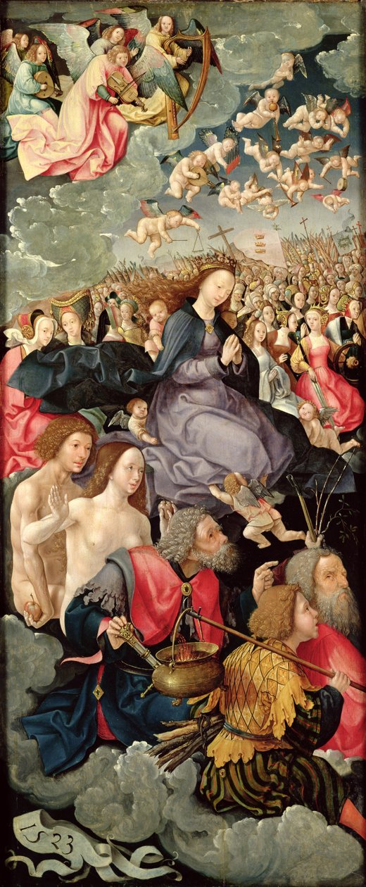 Triptyykin vasen siipi ja kolminaisuuden palvonta, 1523 (katso 242037, 242039, 242040) tekijältä Jacob Cornelisz van Oostsanen