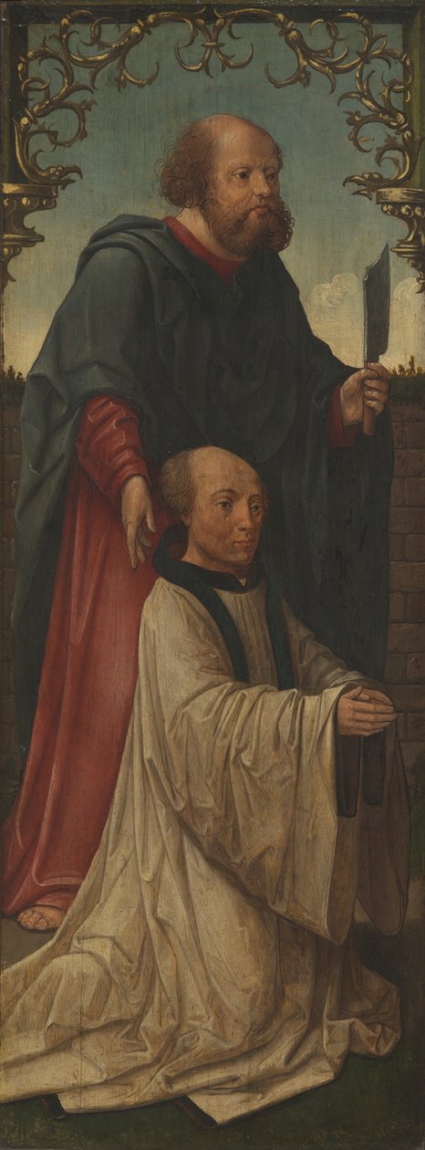 Pyhä Mattias ja lahjoittaja, Pyhä Andreas kääntöpuoli, 152025 tekijältä Jacob Cornelisz. van Oostsanen