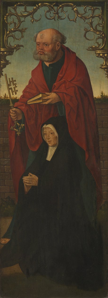 Pyhä Pietari ja lahjoittaja, Pyhä Tuomas kääntöpuoli, 152025 tekijältä Jacob Cornelisz. van Oostsanen