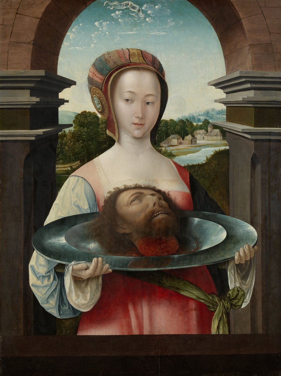 Salome Johannes Kastajan pään kanssa, 1524 tekijältä Jacob Cornelisz van Oostsanen
