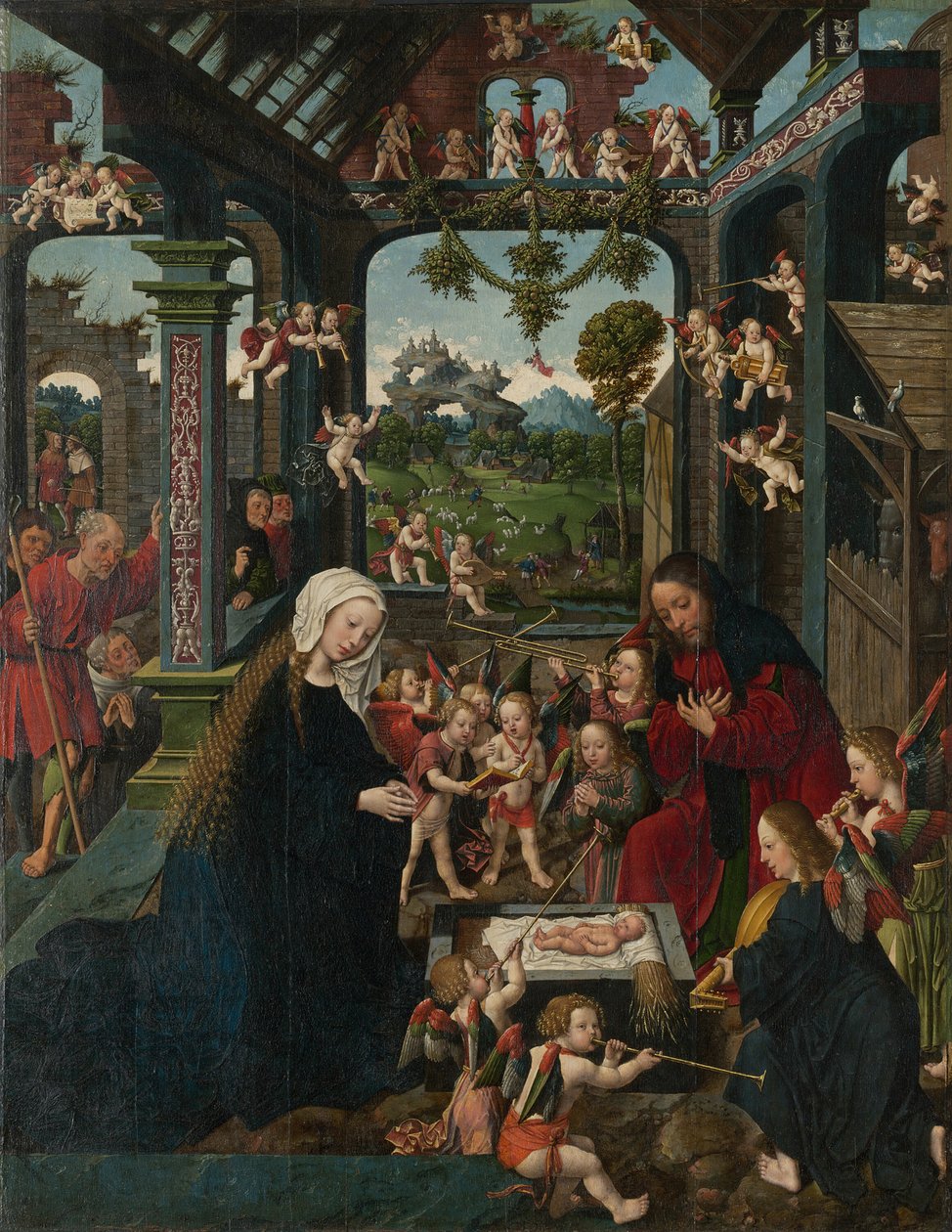 Kristus-lapsen palvonta, n. 1515. tekijältä Jacob Cornelisz. van Oostsanen
