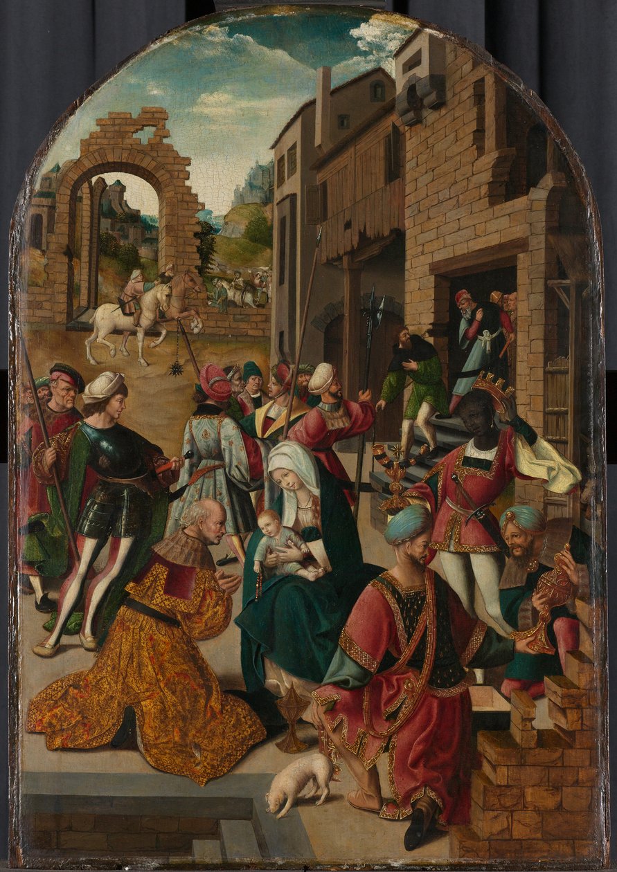 The Adoration of the Magi, n. 1510 tekijältä Jacob Cornelisz van Oostsanen
