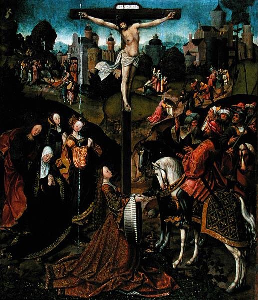 Ristiinnaulitseminen (tempera paneelissa) tekijältä Jacob Cornelisz van Oostsanen