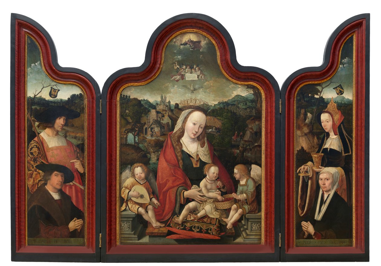 Pompeius Otton ja hänen vaimonsa Gerbich Cleanserin triptyykki (öljy paneelissa) tekijältä Jacob Cornelisz van Oostsanen
