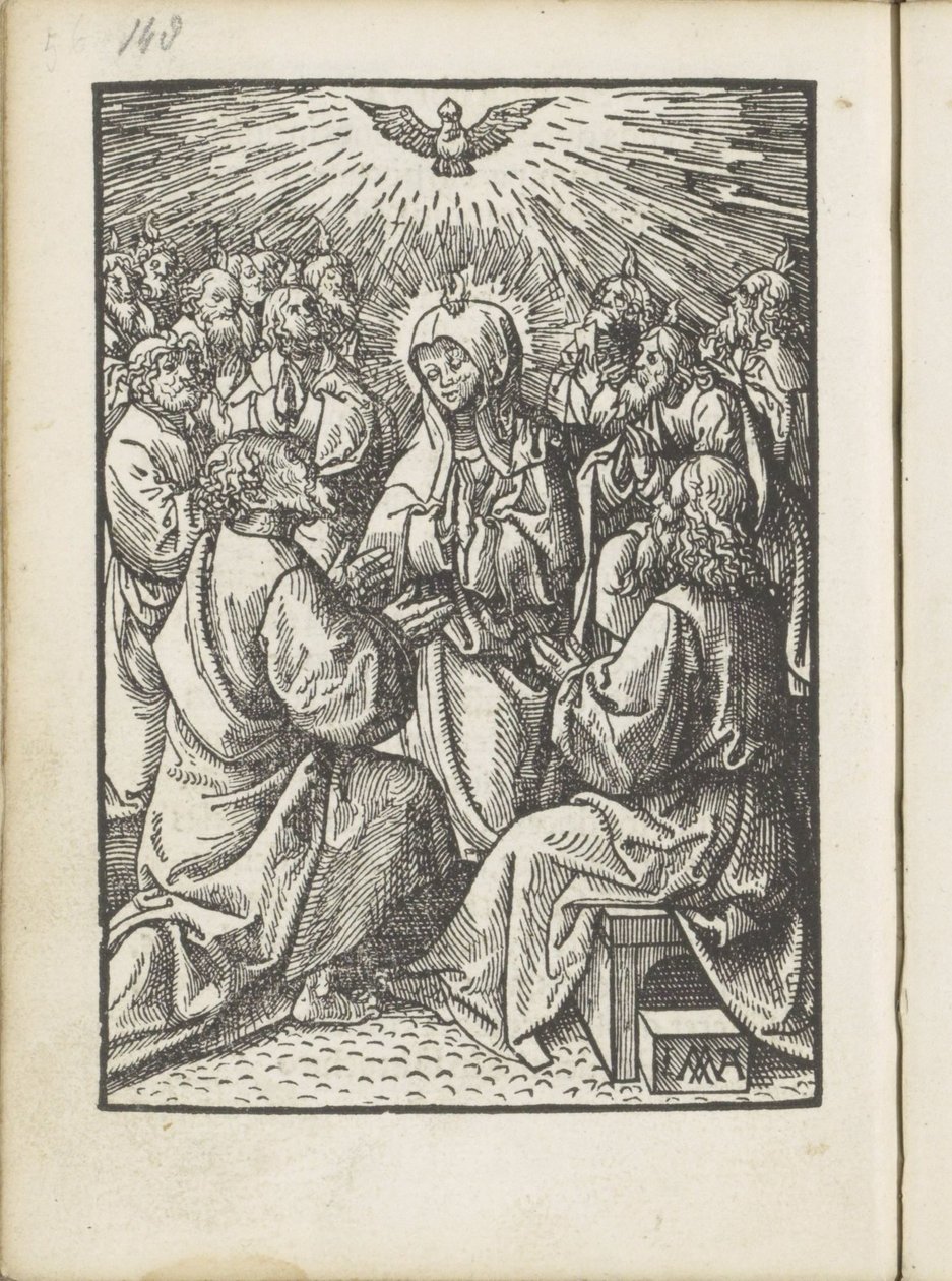 Pyhän Hengen vuodattaminen The Little Passion (sarjan nimi) tekijältä Jacob Cornelisz van Oostsanen
