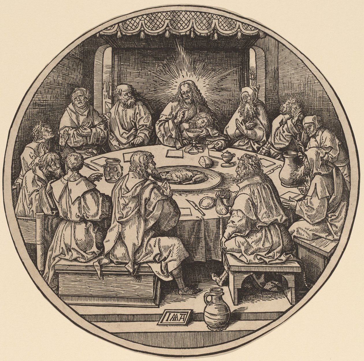 Viimeinen ehtoollinen tekijältä Jacob Cornelisz van Oostsanen after Albrecht Dürer