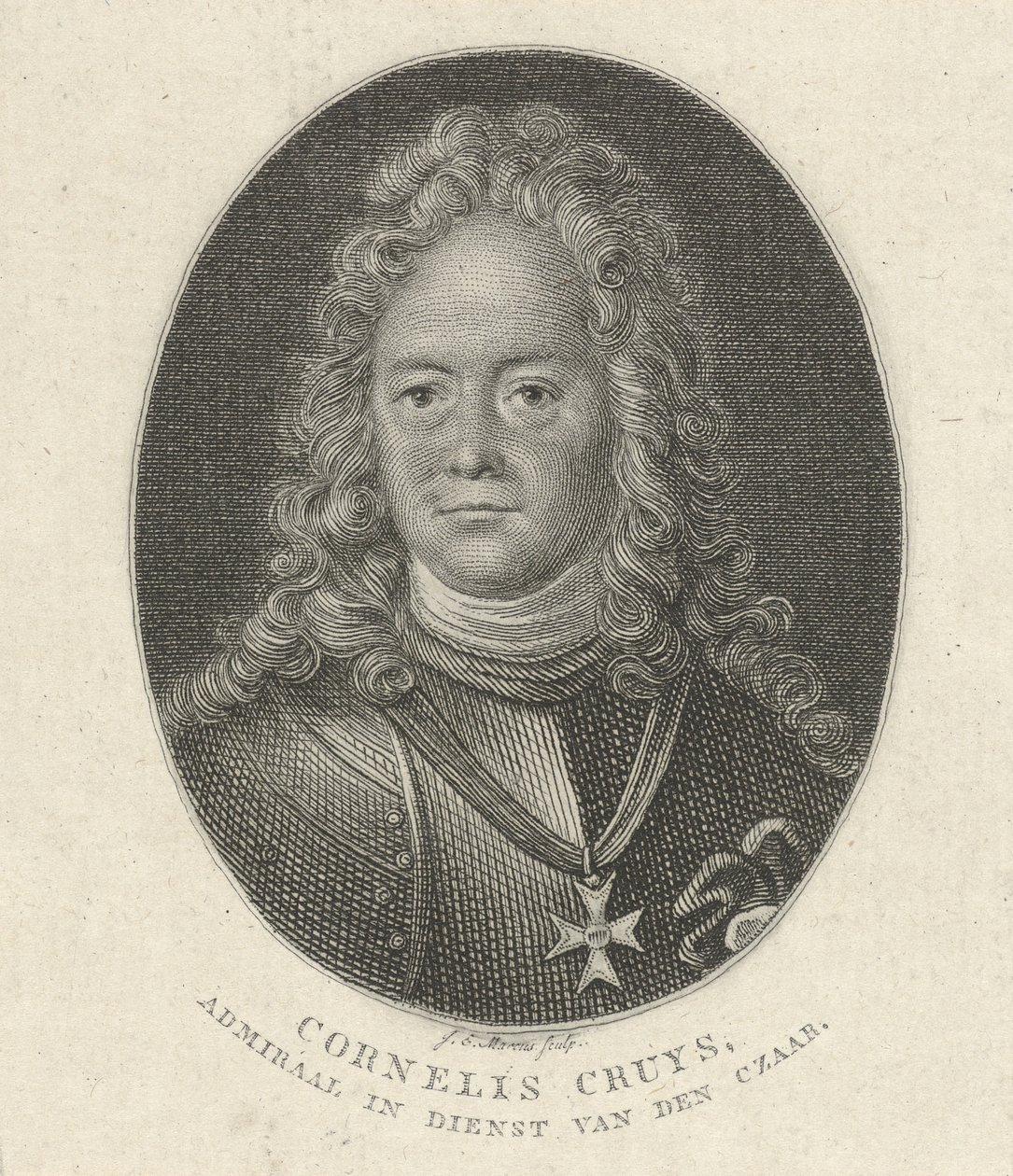 Muotokuva Venäjän keisarillisen laivaston vara-amiraalista Cornelius Cruysista 1655-1727, 1818 tekijältä Jacob Ernst Marcus