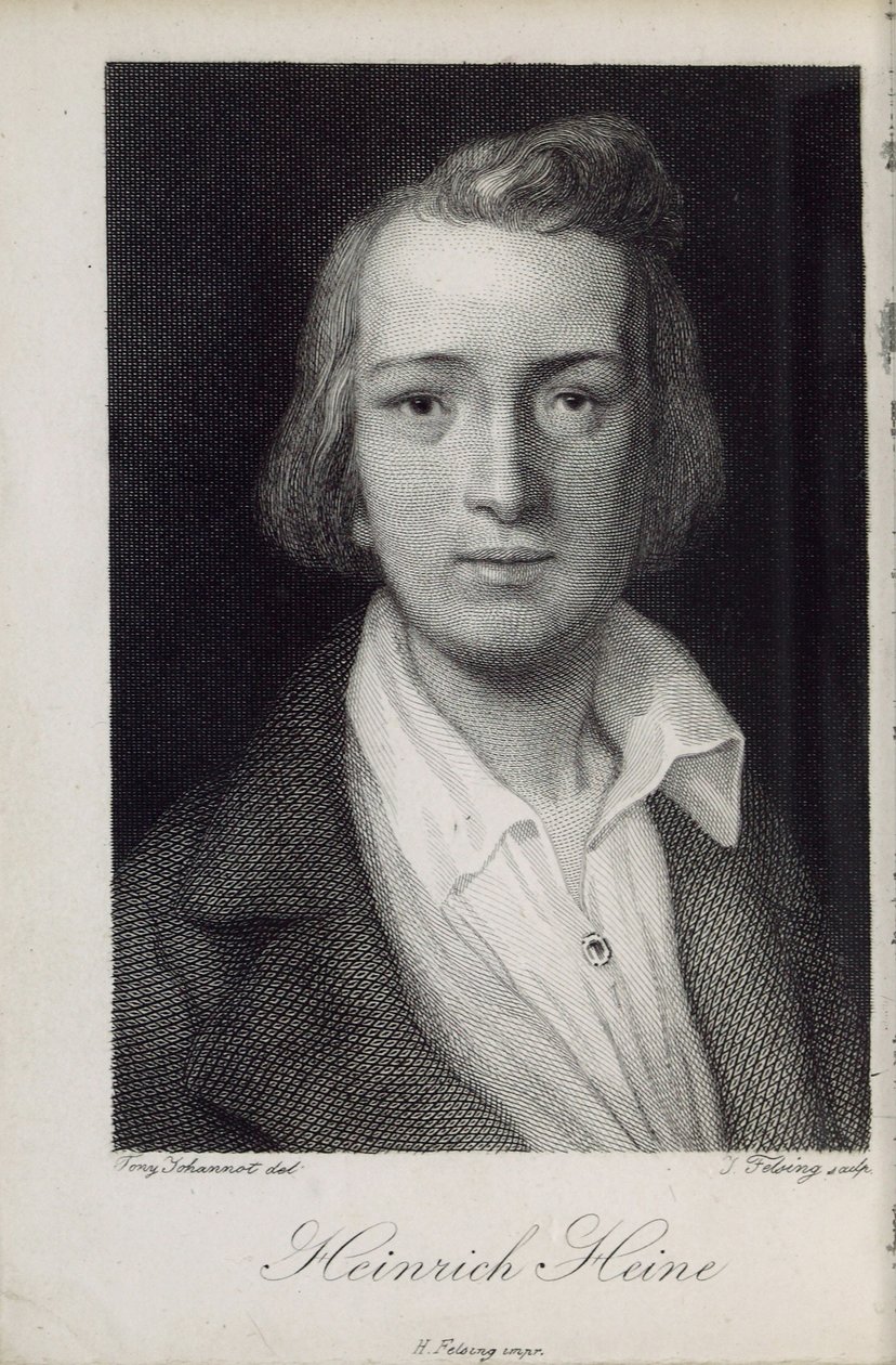 Runoilija Heinrich Heinen muotokuva 1797-1856, 1850 tekijältä Jacob Felsing