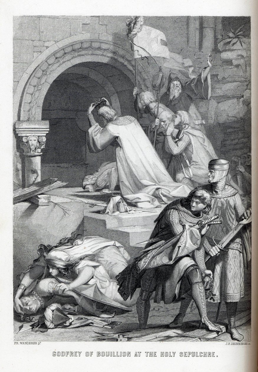 Godfrey of Bouillon Pyhällä haudalla, 1882 tekijältä Jacob Friedrich Deininger