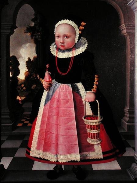 Muotokuva pienestä tytöstä, jolla on nukke ja kori tekijältä Jacob Gerritsz Cuyp