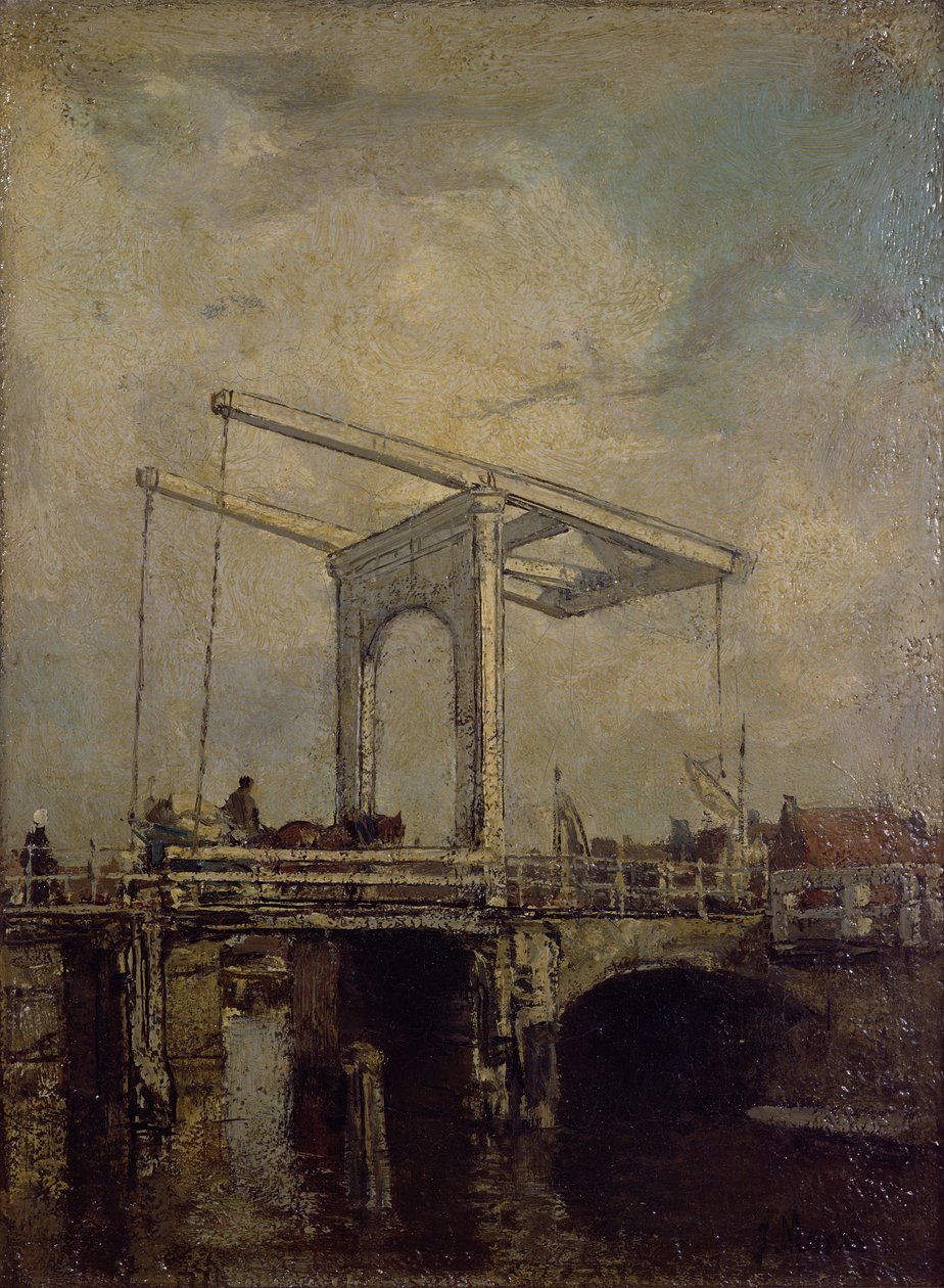 Laskusilta hollantilaisessa kaupungissa, 1875 tekijältä Jacob Henricus or Hendricus Maris