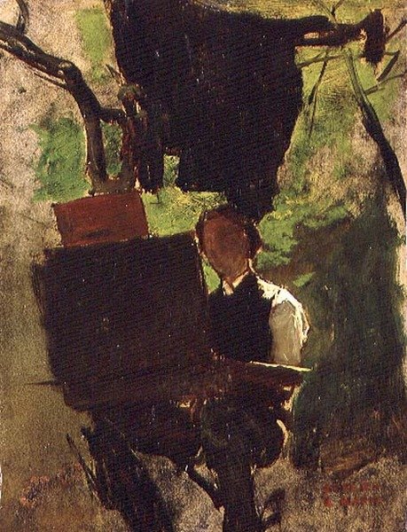 Taiteilija työssään (öljy paperille) tekijältä Jacob Henricus or Hendricus Maris