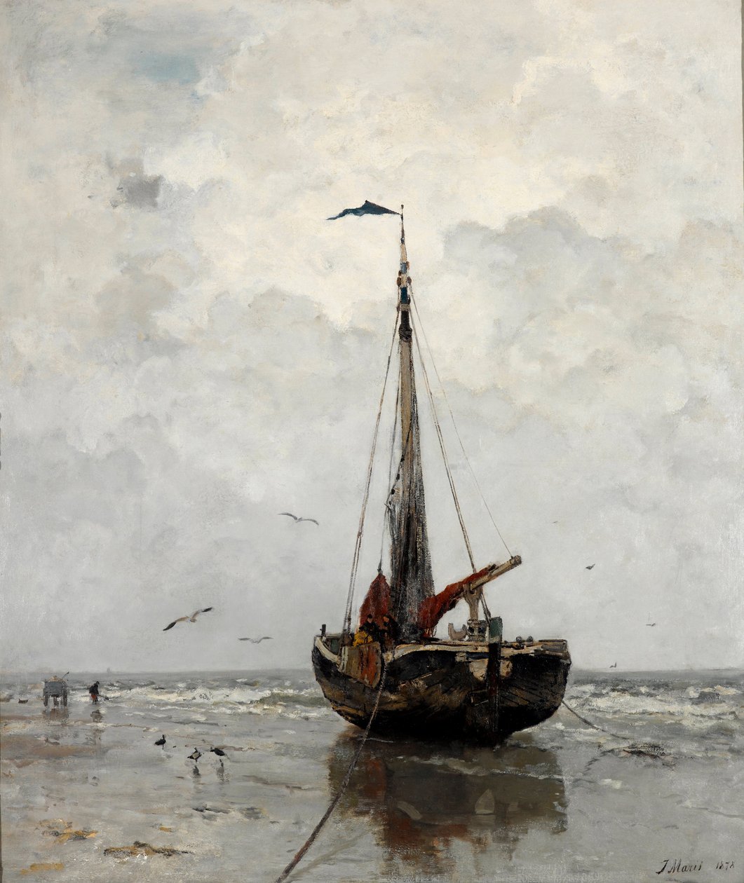 ""Bateau de peche"" (kalastusvene) Peinture de Jacob Maris (1837-1899) - 1878 - Öljy kankaalle Koko 160x140 cm Gemeentemuseum Den Haag tekijältä Jacob Henricus or Hendricus Maris