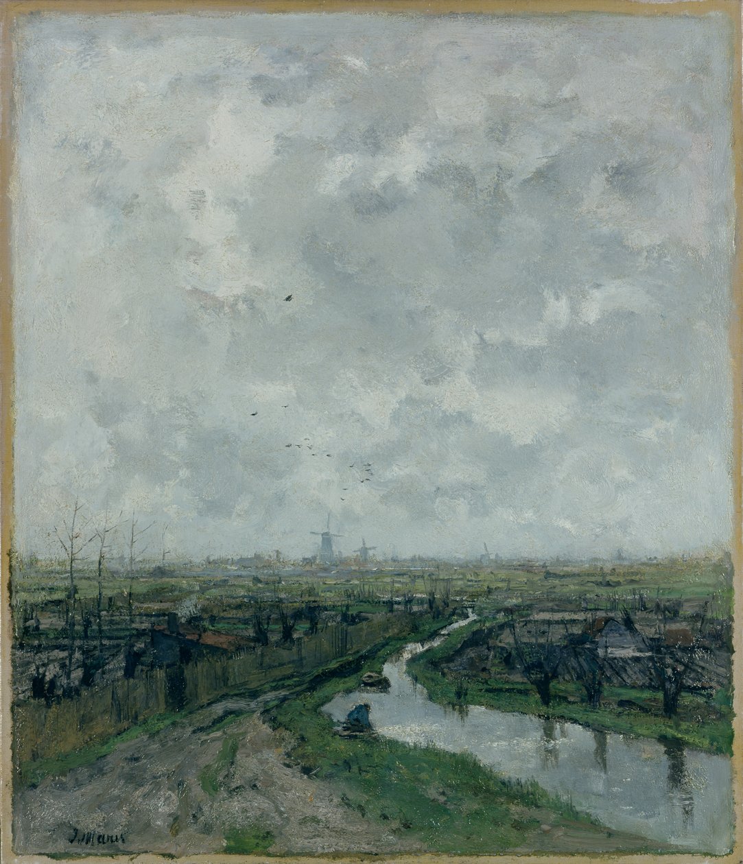 Salaattipuutarha lähellä Haagia, noin 1878 tekijältä Jacob Henricus or Hendricus Maris