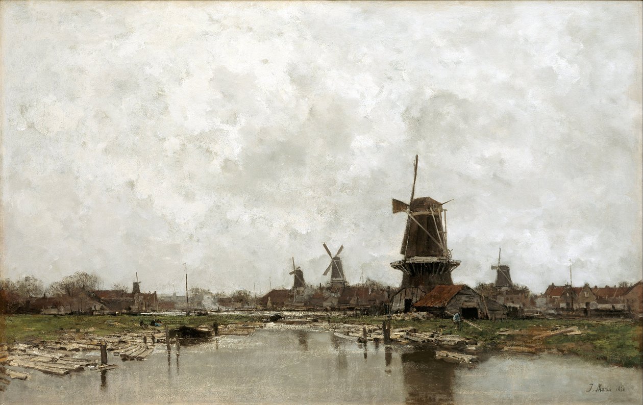 Viisi tuulimyllyä, 1878 tekijältä Jacob Henricus or Hendricus Maris