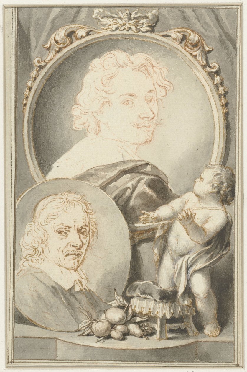 Anton van Dyckin ja Jacob de Brayn muotokuvia tekijältä Jacob Houbraken