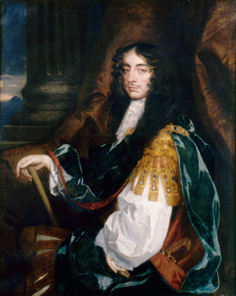 Kaarle II:n muotokuva, noin 1660 (öljy kankaalle). tekijältä Jacob Huysmans