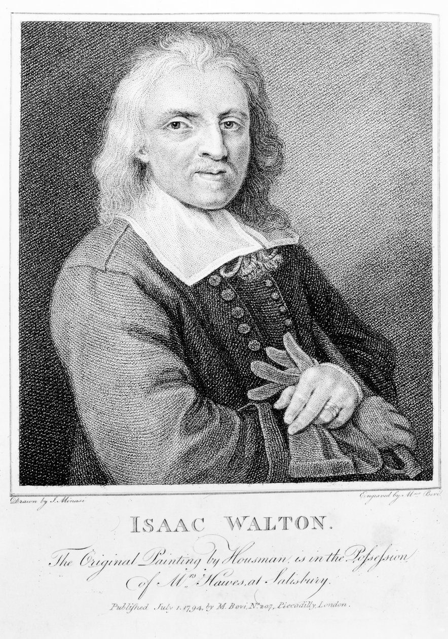 Marino Bovin (1758-1805) kaivertama Isaac Waltonin (1593-1683) muotokuva 1794 tekijältä Jacob Huysmans