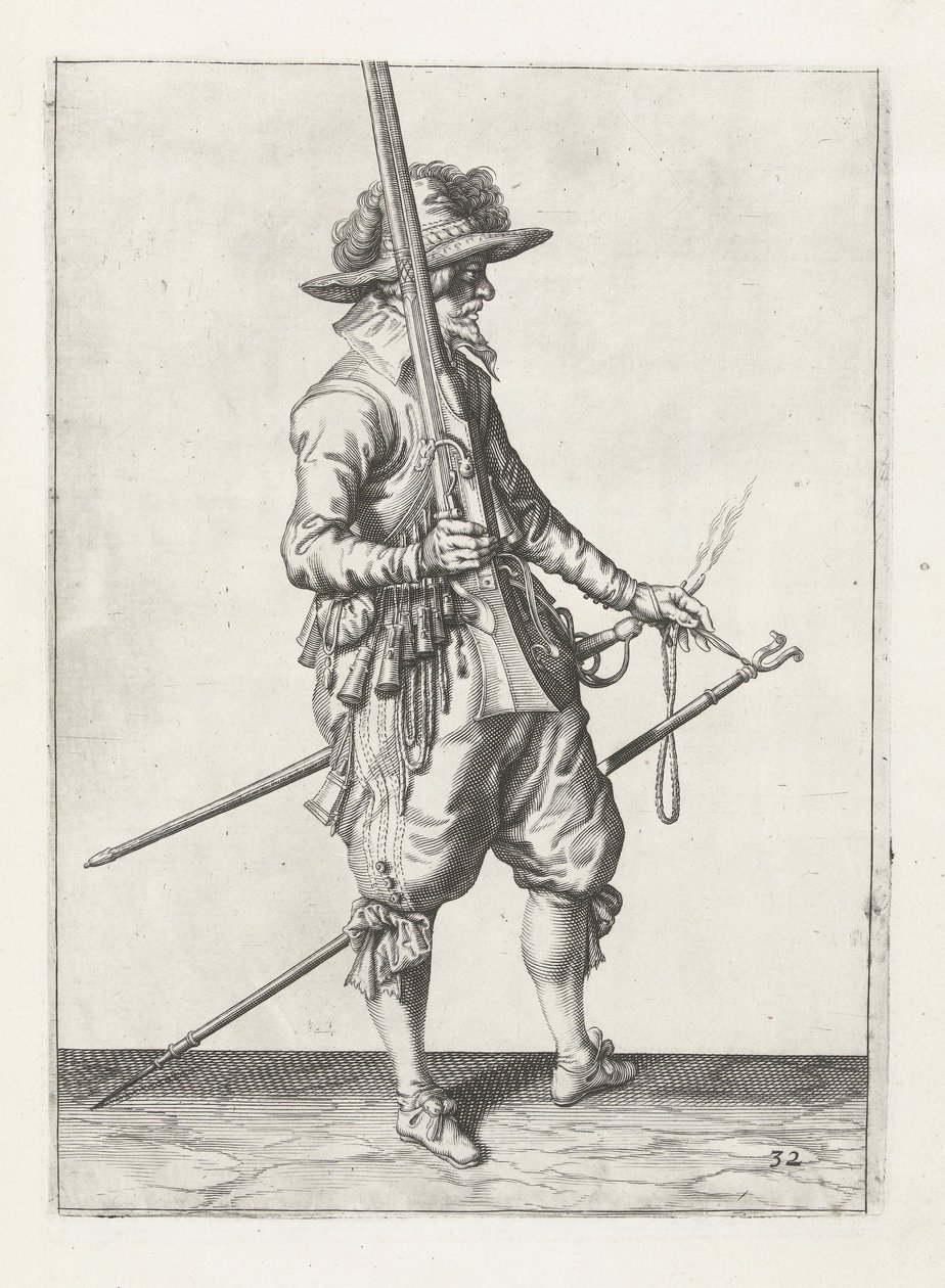 Muskettisoturi, noin 1600 tekijältä Jacob II de Gheyn