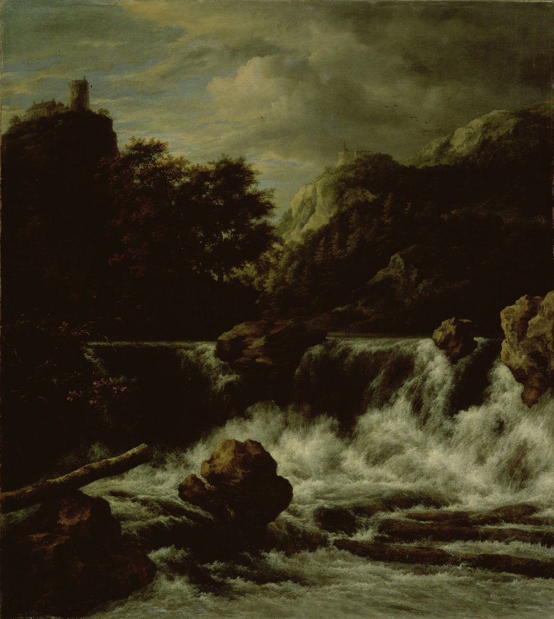 Vuoristoinen maisema vesiputouksella tekijältä Jacob van Ruisdael