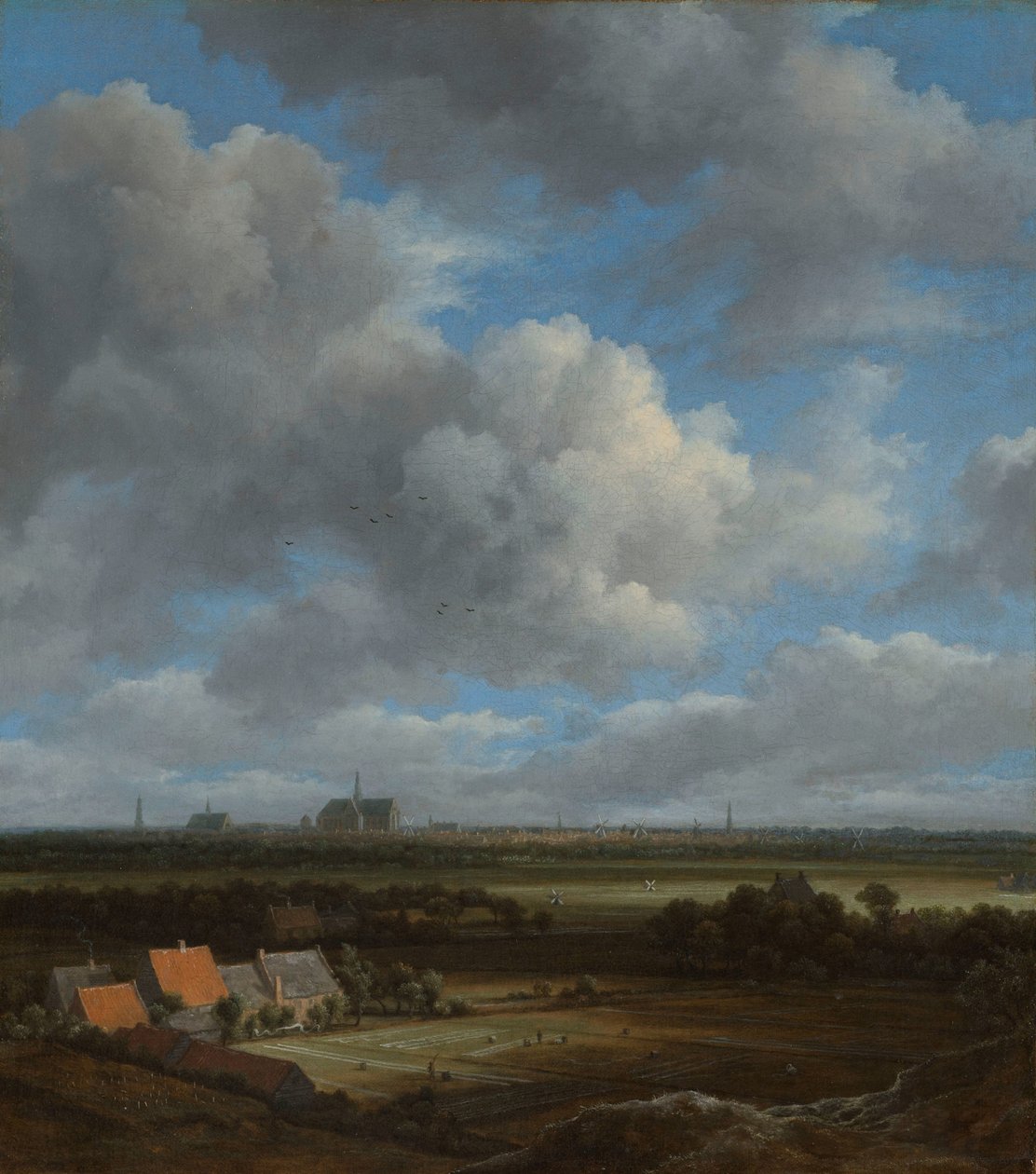 Näkymä Haarlemiin luoteesta, valkaisukentät etualalla Näkymä Haarlemiin luoteesta, valkaisukentät etualalla tekijältä Jacob van Ruisdael