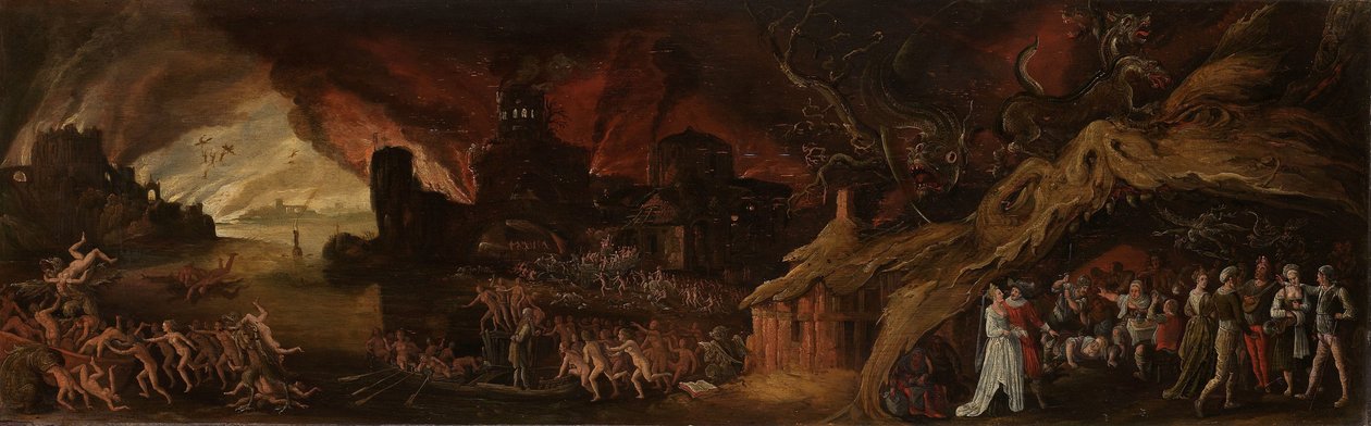 Viimeinen tuomio ja seitsemän kuolemansyntiä tekijältä Jacob Isaacsz. van Swanenburg