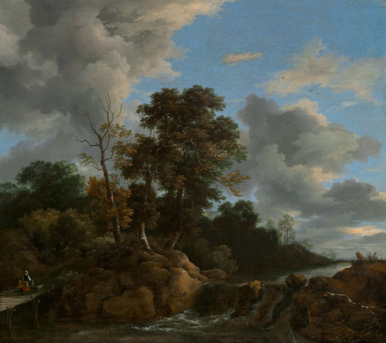 Maisema, n. 1670 (öljy kankaalle) tekijältä Jacob van Ruisdael