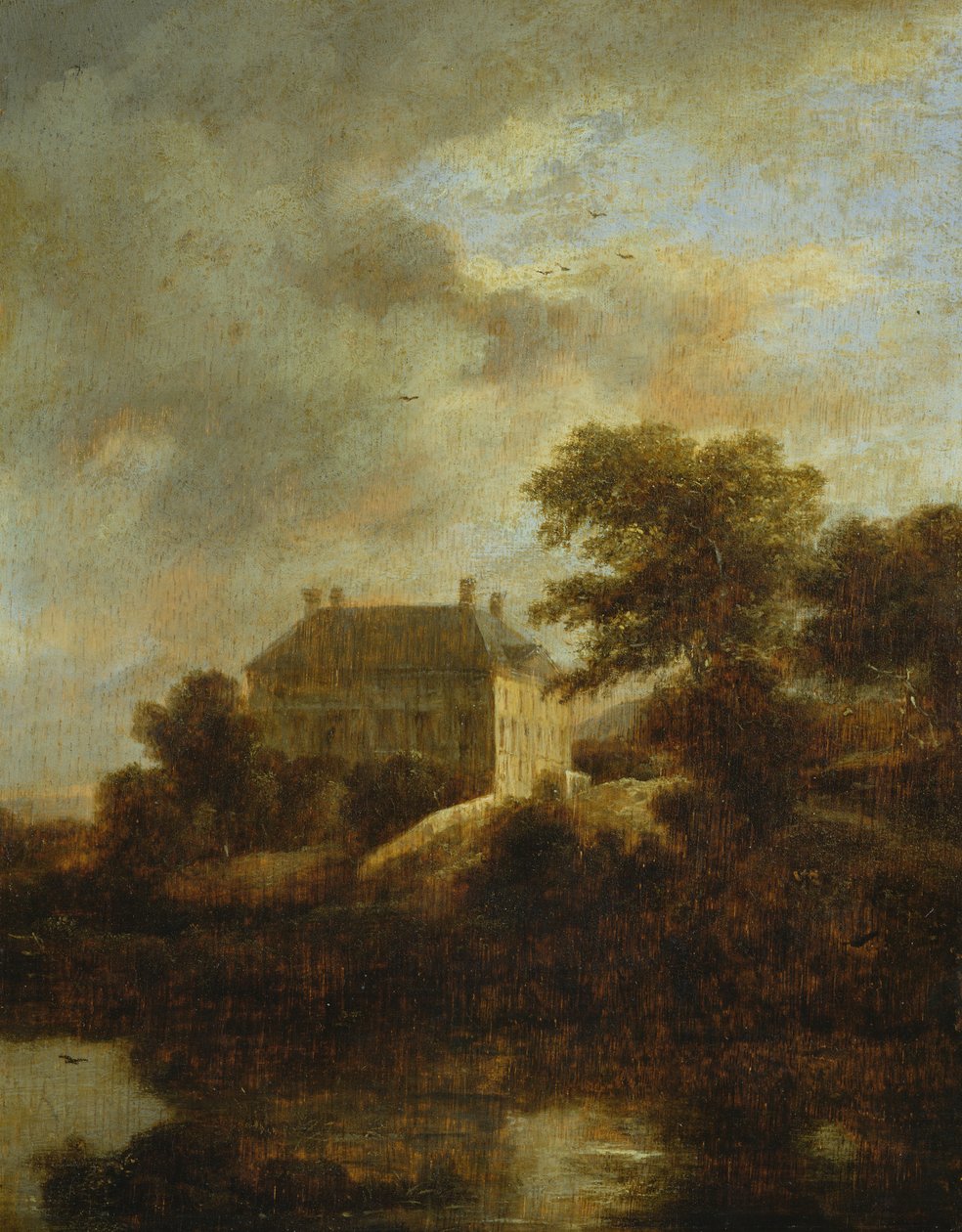Maisema maalaistalon kanssa tekijältä Jacob van Ruisdael