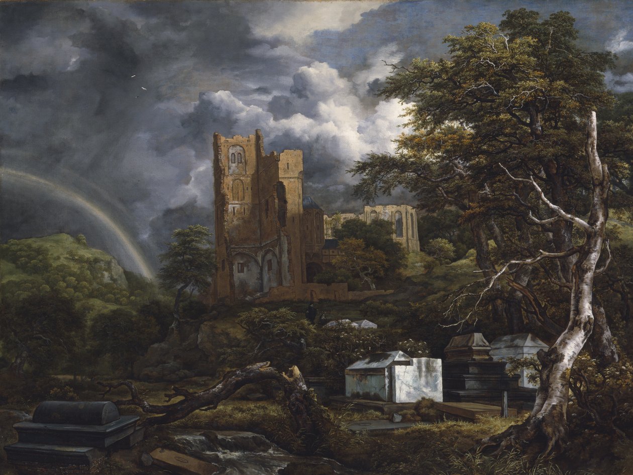 Juutalainen hautausmaa, n. 1654-55 tekijältä Jacob van Ruisdael