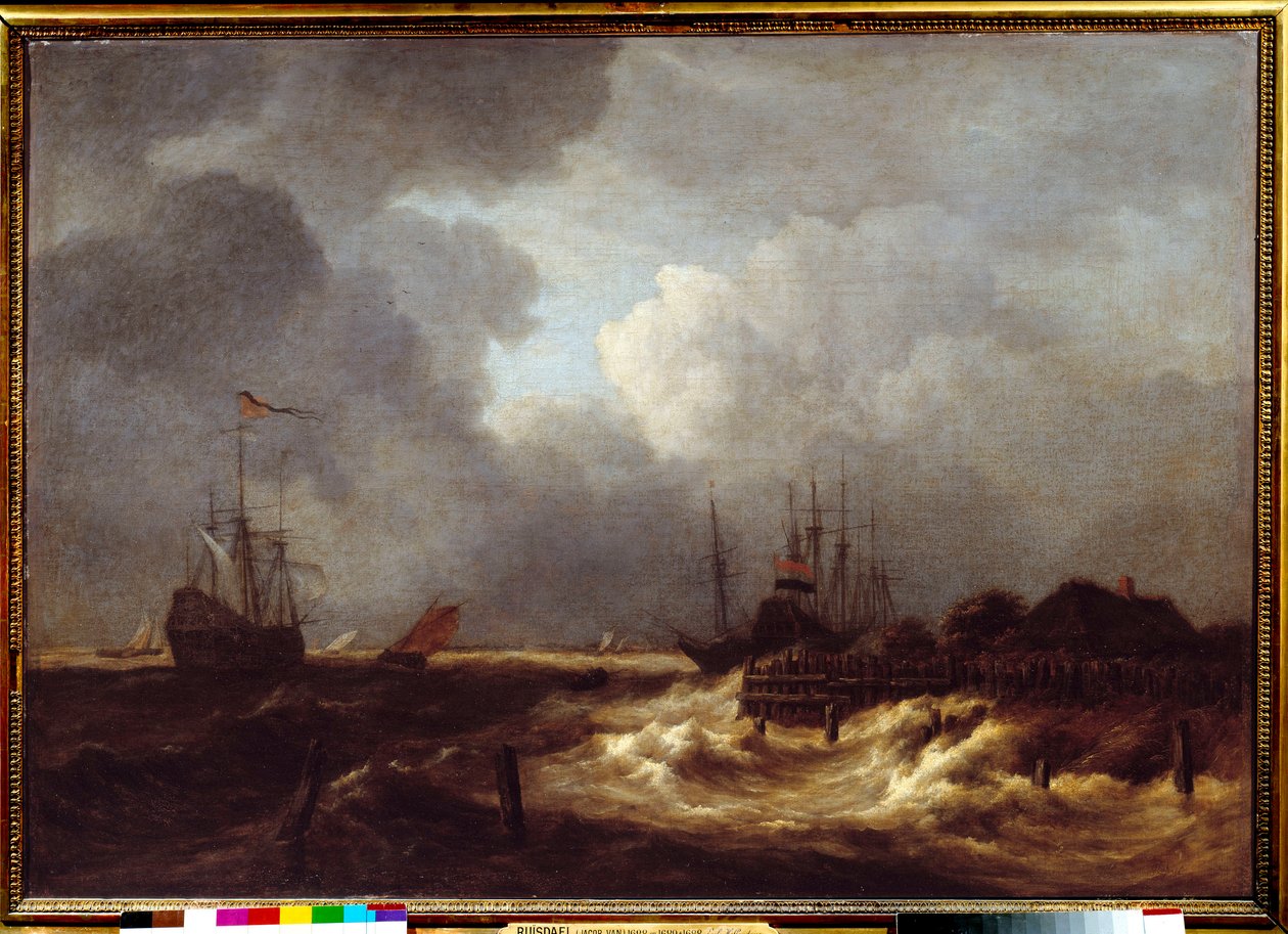 Jacob Isaaksszoon van Ruisdaelin (Ruysdael) Tempete-maalaus (1628-1682) 1600-luku. Aurinko 1,1x1,6 m tekijältä Jacob van Ruisdael
