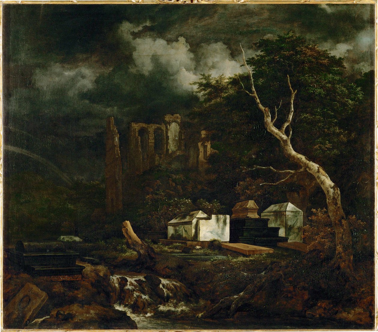Juutalainen hautausmaa lähellä Oudekerkiä (maalaus kankaalle) tekijältä Jacob Isaaksz. or Isaacksz. van Ruisdael