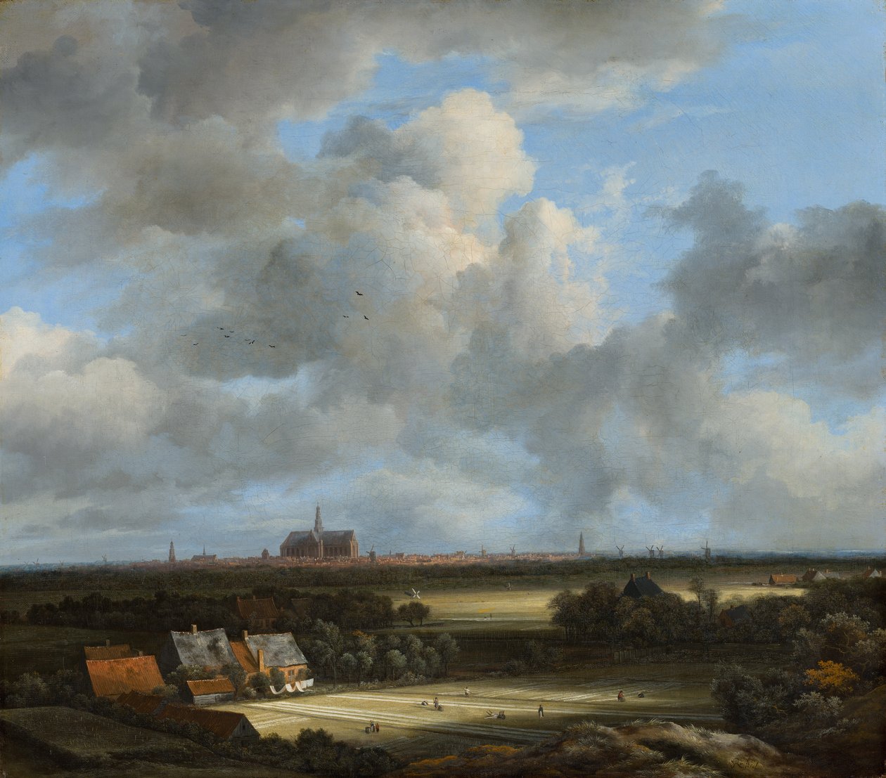 Näkymä Haarlemista ja valkaisualueista, noin 1670-75. tekijältä Jacob van Ruisdael