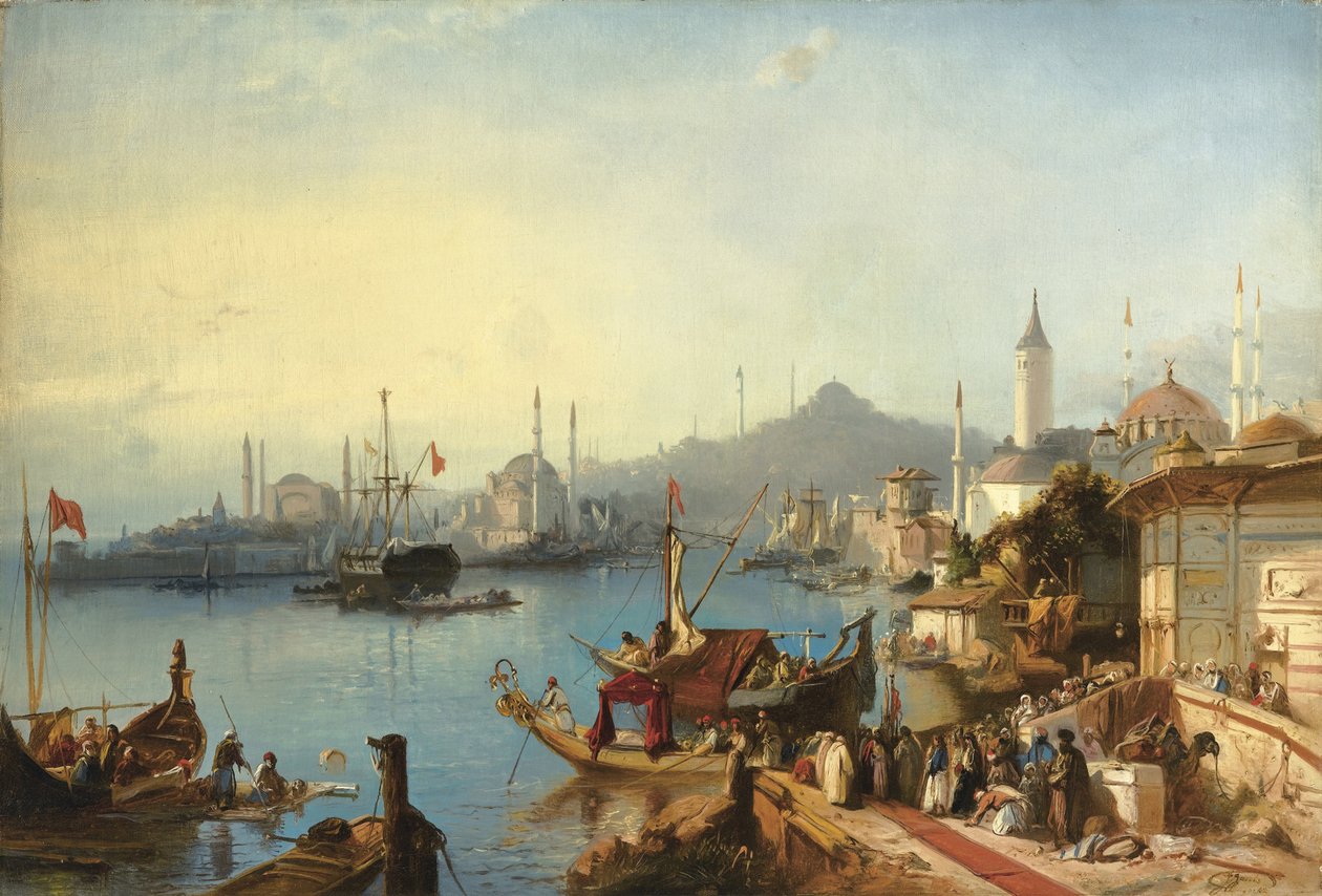 Sulttaani Abdülmecidin saapuminen Nusretiyen moskeijaan, 1842 tekijältä Jacob Jacobs