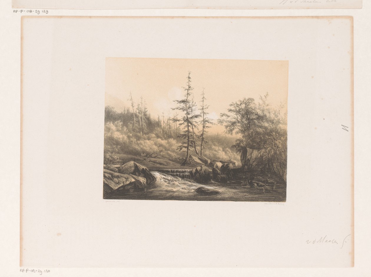 Metsämaisema joen kanssa tekijältä Jacob Jan van der Maaten (attributed to)