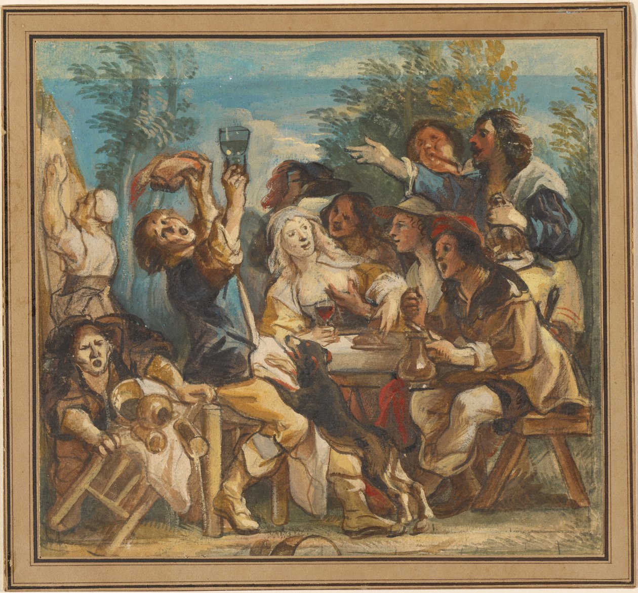 Iloinen seurue tekijältä Jacob Jordaens