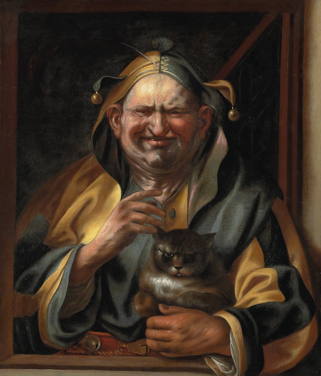 Jesteri kissan kanssa tekijältä Jacob Jordaens