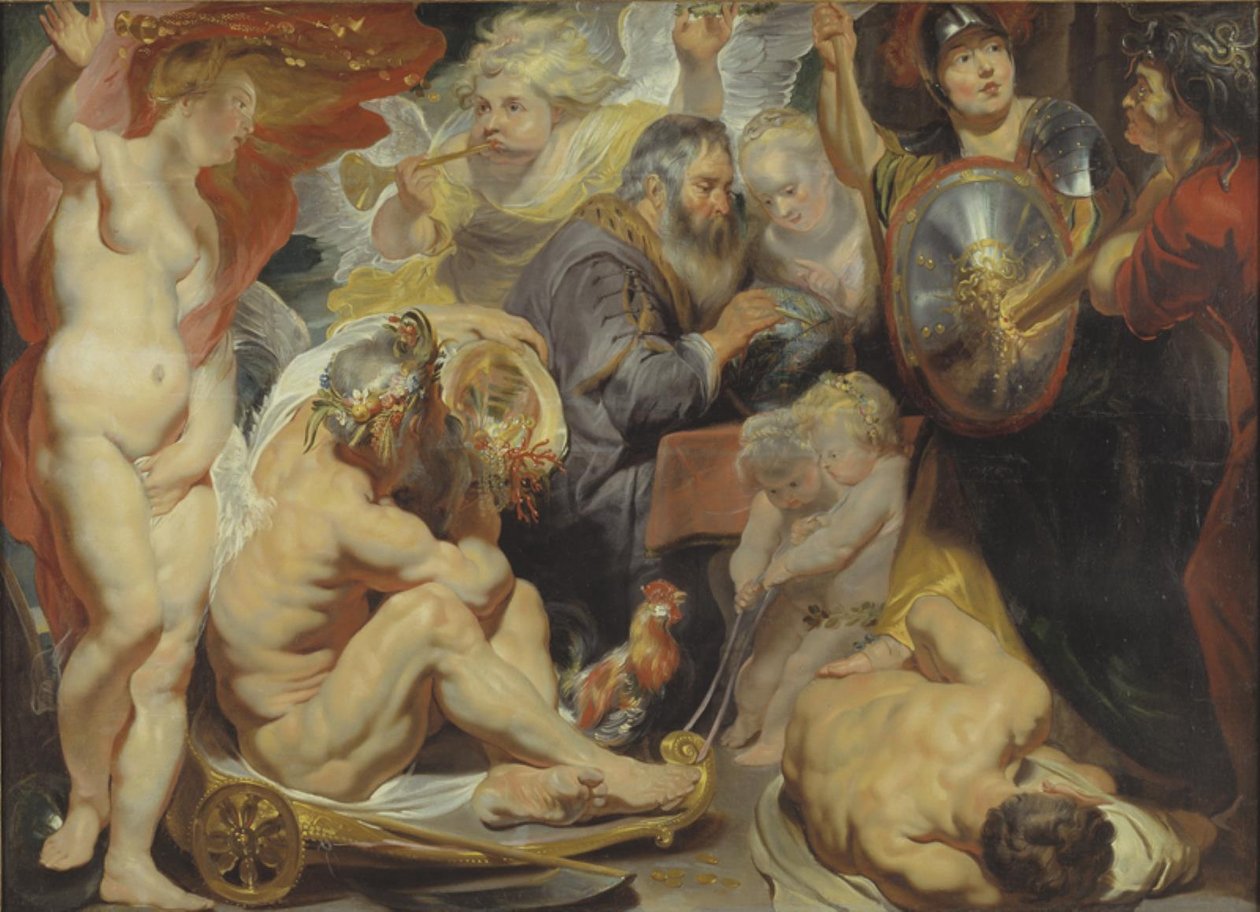 Allegoria tieteestä. Minerva ja Cronus suojaavat tiedettä kateudelta ja tietämättömyydestä tekijältä Jacob Jordaens
