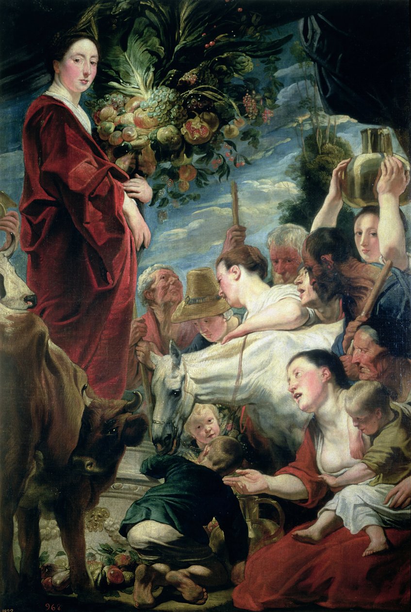 Uhri Ceresille, sadonkorjuun jumalattarelle tekijältä Jacob Jordaens