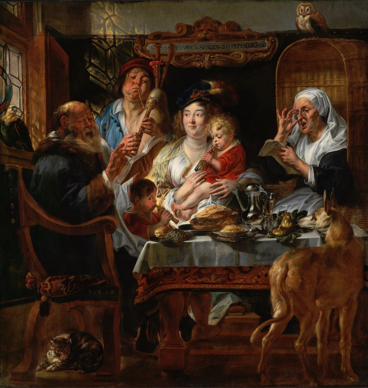 Kuten vanhat laulavat, niin piiputtavat nuoretkin tekijältä Jacob Jordaens