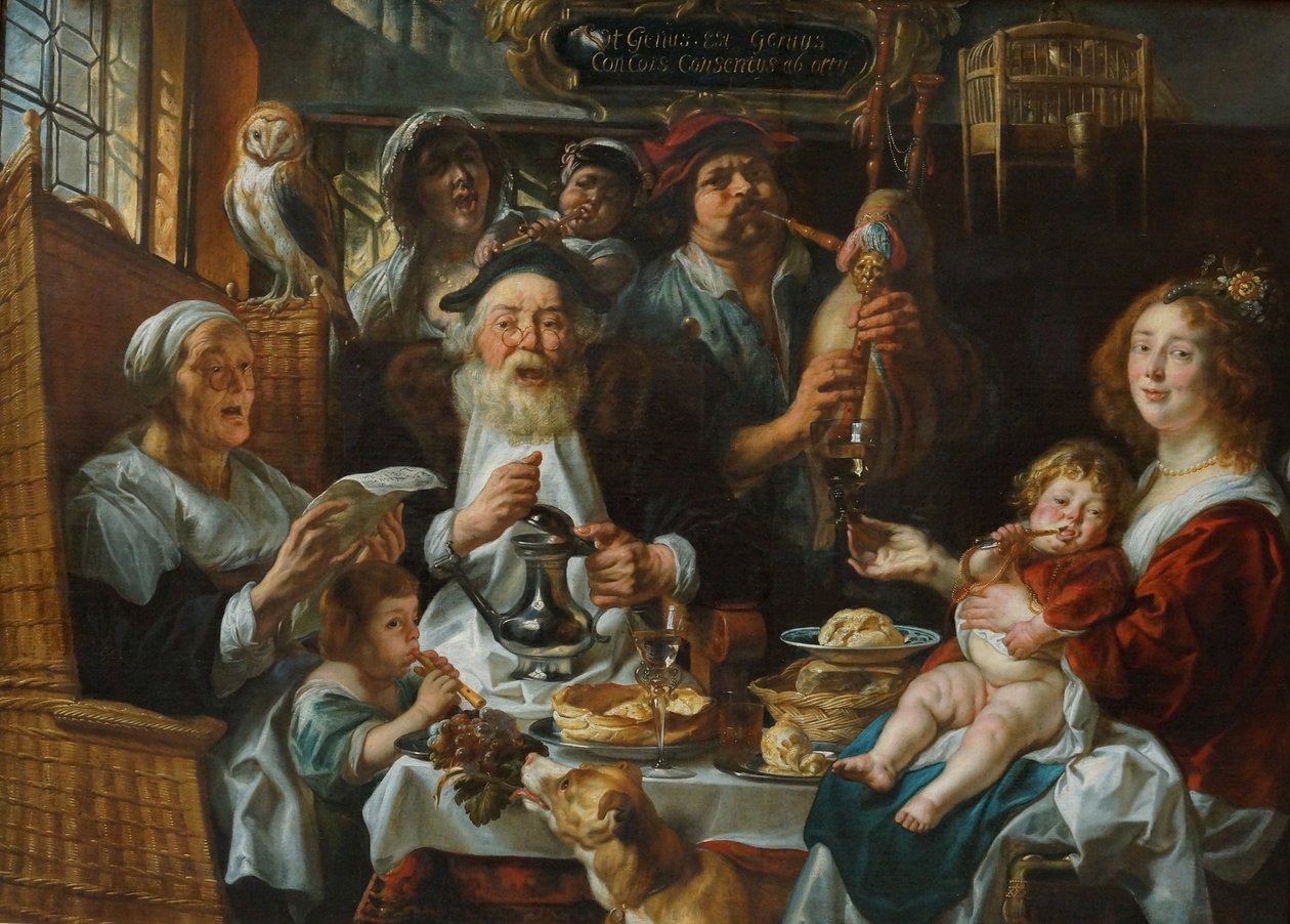 Kuten vanha laulaa, niin nuori piippu tekijältä Jacob Jordaens