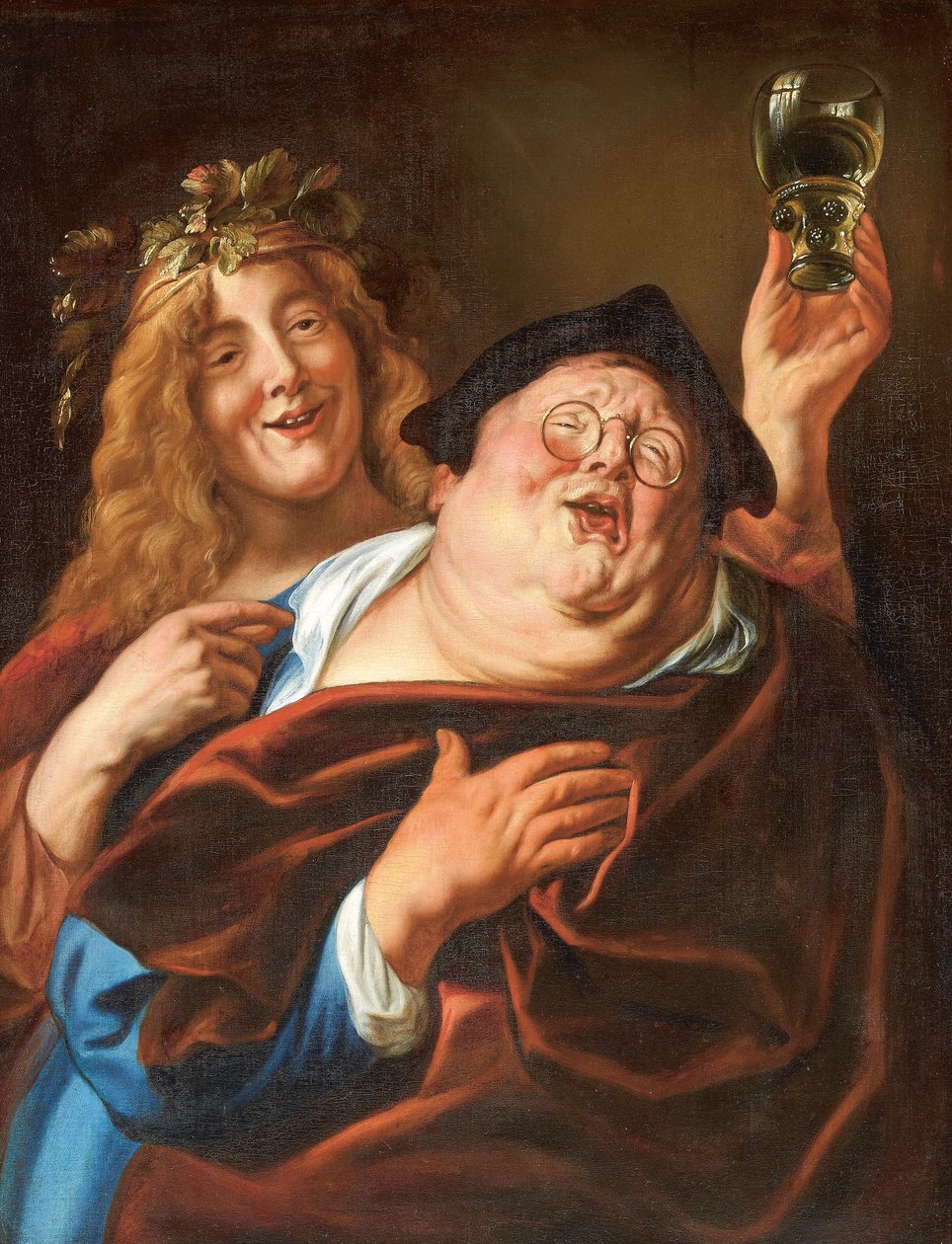Bacchus ja seuraaja, vuoden 1645 jälkeen. tekijältä Jacob Jordaens