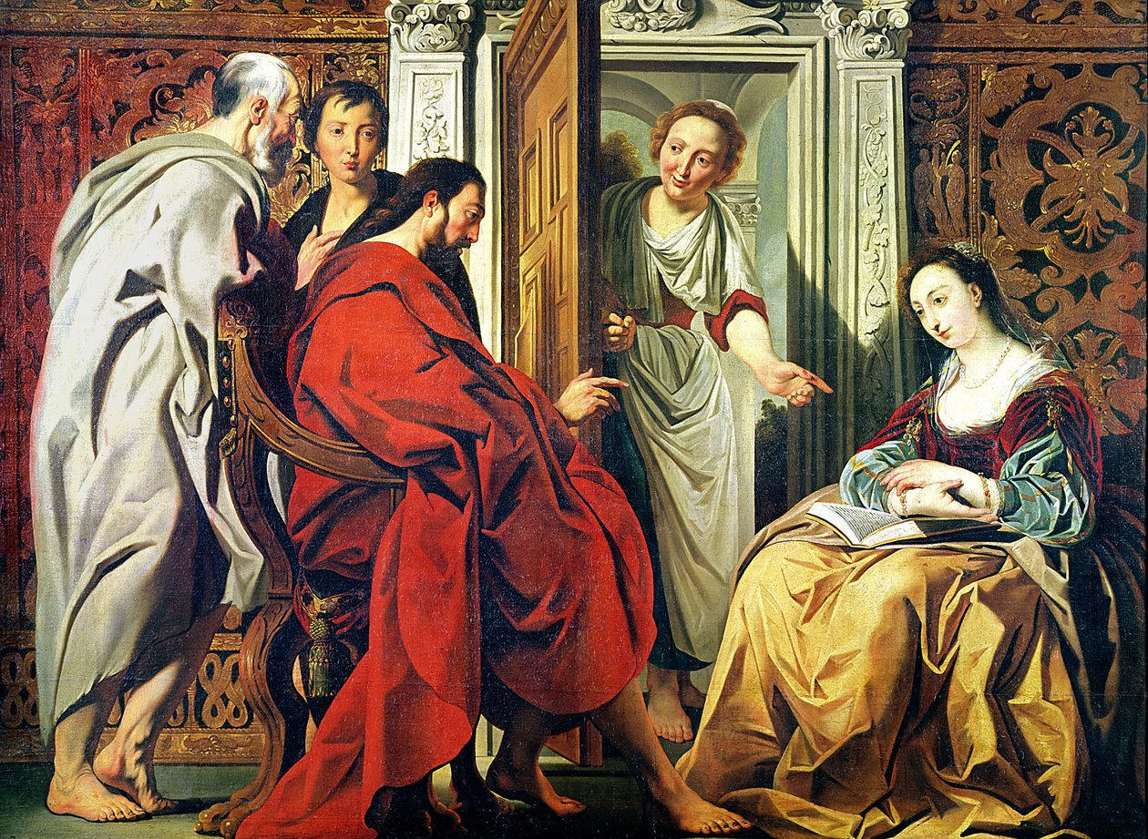 Kristus Martan ja Marian Betanialaisen talossa tekijältä Jacob Jordaens