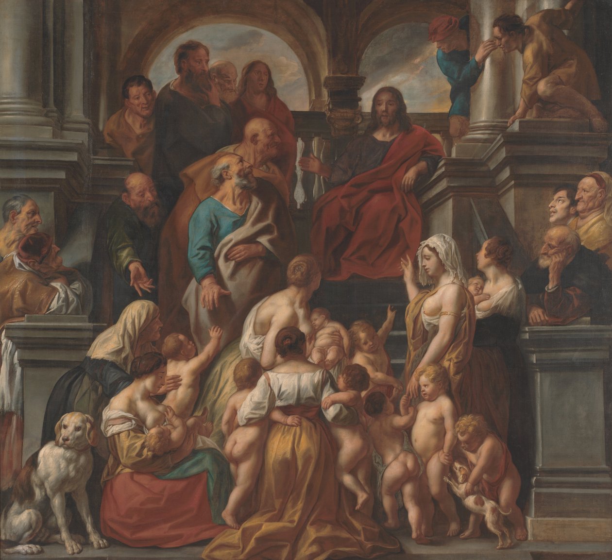 Kristus siunatkoon pieniä lapsia. Anna lasten tulla luokseni tekijältä Jacob Jordaens