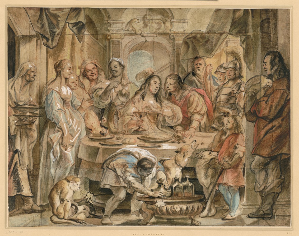 Kleopatran juhla-ateria tekijältä Jacob Jordaens
