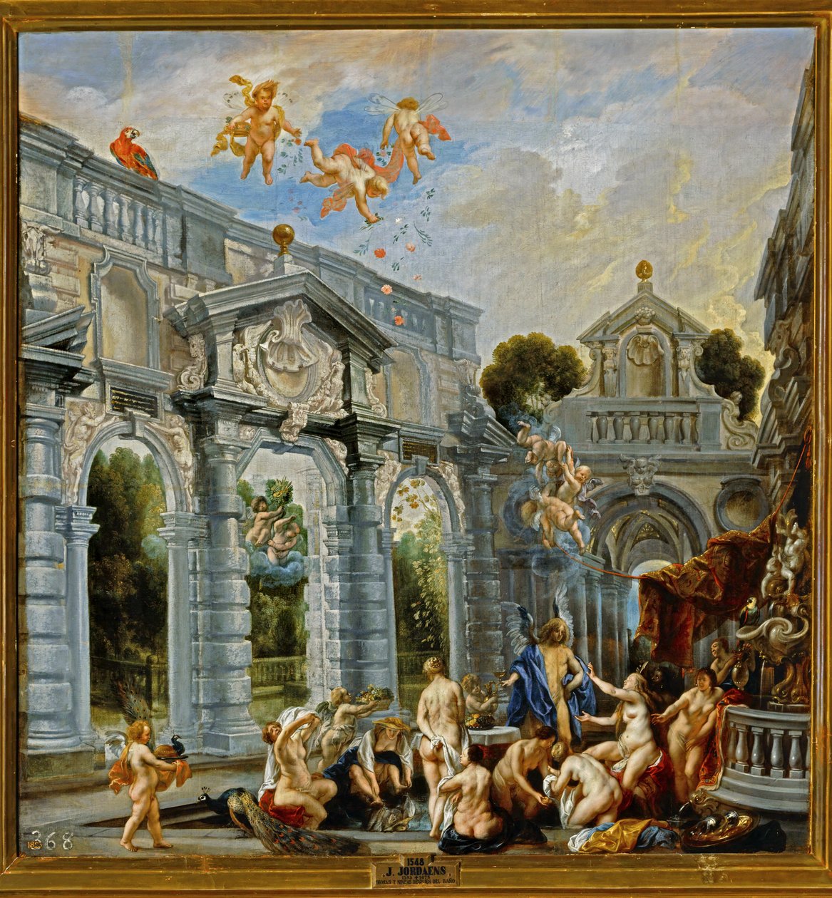 Jumalatar ja nymfit kylvyn jälkeen ... (maalaus kankaalle) tekijältä Jacob Jordaens